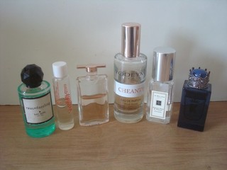 6 MINIATURE PERFUME/EAU DE COLOGNE BOTTLES MALONE KATE SPADE CLARINS DOLCE