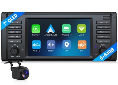 Android 14 6+64 7'' QLED Car Stereo Radio GPS Nav DSP CarPlay for BMW E39 540i M5