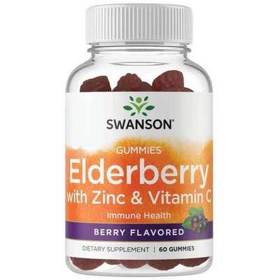Swanson Elderberry Gummies with Zinc & Vitamin C, Berry - 60 (315,00 EUR/kg)