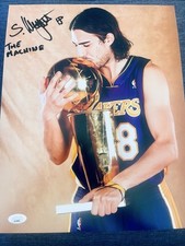 Sasha Vujacic SIGNED Inscribed The Machine 11X14 Photo Los Angeles Lakers  JSA