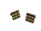 Vintage Swank Gold Tone square mens cufflinks 3/4” 3D