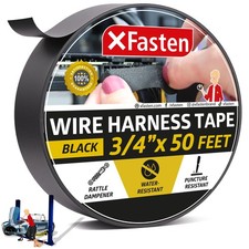 XFasten Wire Harness Tape, 3/4-Inch x x 50-Feet x 10 mils, Black