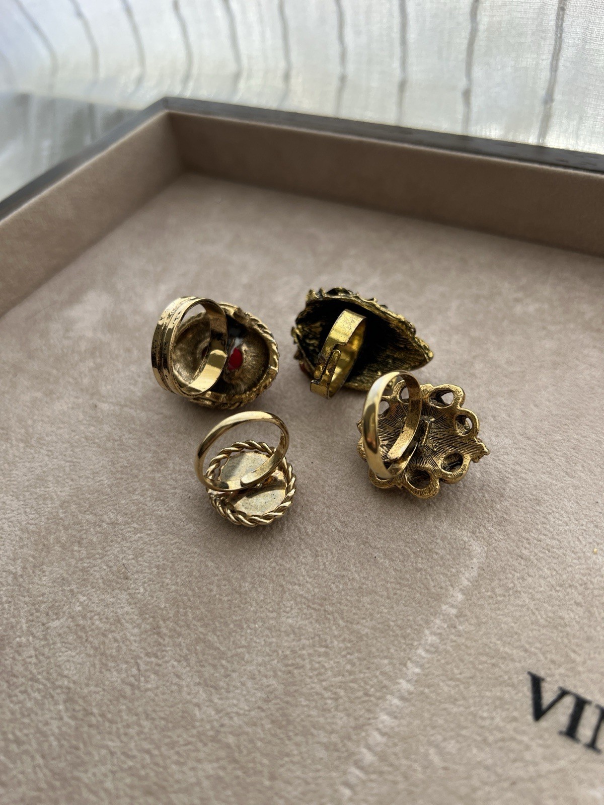 Vintage Statement Adjustable Ring Lot - image 3