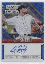2014 Panini Prizm Perennial Draft Picks Blue Mojo 33/75 Cy Sneed #75 Auto 07d9