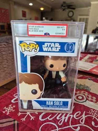 Funko Pop! Vinyl: Star Wars Han Solo #03 Blue Box Large Font PSA 8.5 GRAIL OG