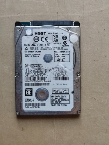 HGST Hitatchi HTS725050A7E630 2,5" 500GB HDD Festplatte 7200rpm 32MB SATA III