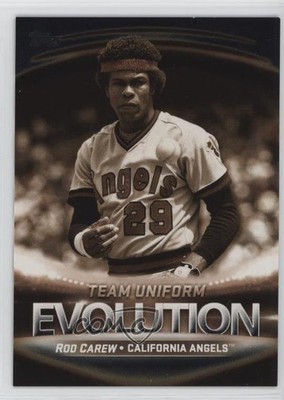 2019 Topps Evolution Of: Team Logos/Uniforms Black Mike Trout Rod Carew HOF o8g