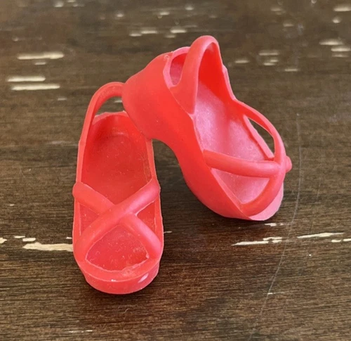 Vintage BIONIC Woman / Lindsay Wagner or DUSTY Doll~ RED Shoes / SANDALS