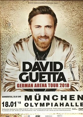 DAVID GUETTA  2018 MÜNCHEN  - orig. Concert Poster - Konzert Plakat - DIN A1