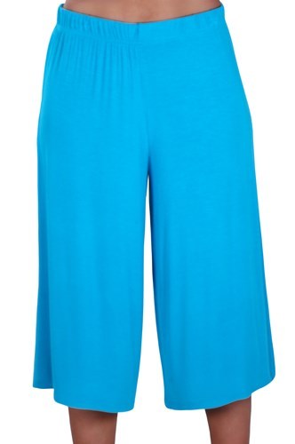 Womens Casual Wide Leg Plain Culottes 3/4 Length Ladies Shorts Trousers Pants - Picture 14 of 15