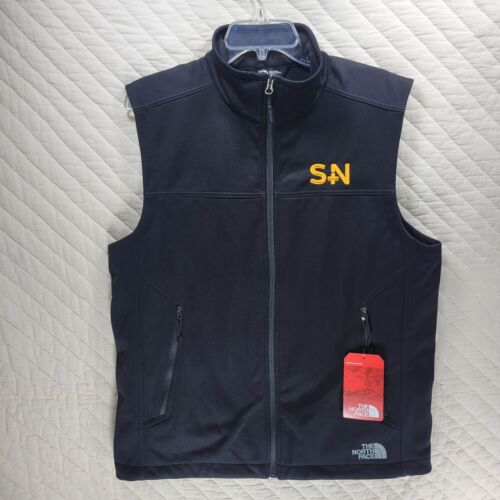 The North Face Men's Vest Medium Black Soft Shell Ridgewall Company LOGO