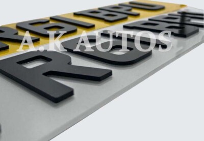 4D erhöhte glänzende schwarze Nummernschilder 100% Straßen TÜV Zulassung Kennzeichen Auto