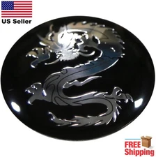 DOME SHAPE 3D Metal Dragon Auto Sticker Decal Emblem 2.20" (Black & Silver)