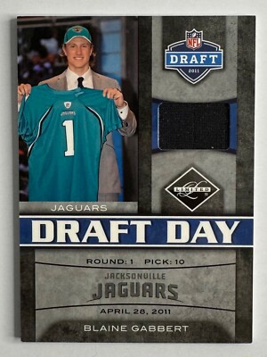 Blaine Gabbert 2011 Panini Limited Draft Day Materials JERSEY PRIME RC #'d /50