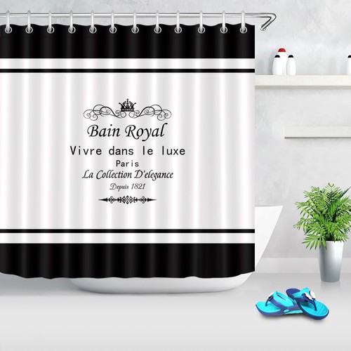 71x71 Luxury Paris Royal Bath Fabric Shower Curtain Set Bathroom Decor