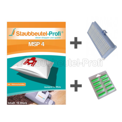 10 Staubbeutel + HEPA-Filter + 10 Duftis für Miele Classic C1 EcoLine