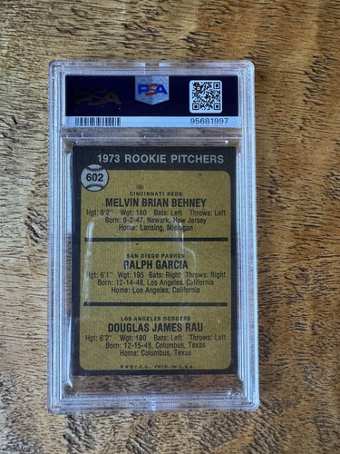 1973 TOPPS #602 ROOKIE BROCCHE PSA 7 NM - Foto 2 di 2