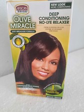African Pride Olive Miracle 1 Complete Touch Up Relaxer Kit Deep Condition 