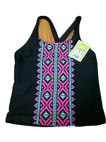 Circo Girl's NEW M (7/8) Black Tankini Top(#1786 - Picture 2 of 5
