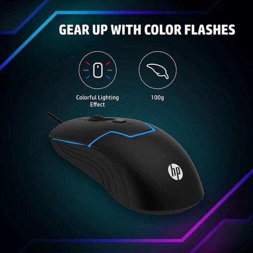 HP M100 USB Wired Gaming Optical Mouse with LED Backlight and Adjustable, 1600 D - Picture 4 of 9