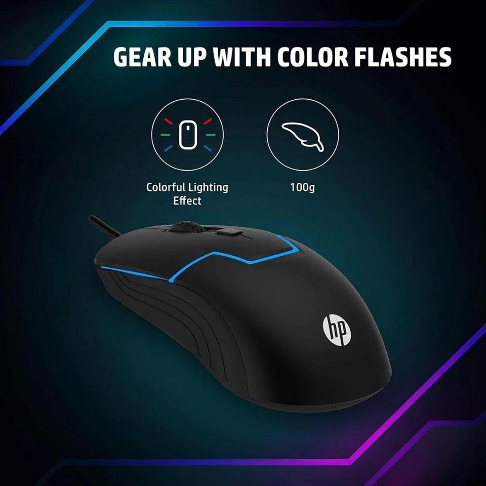 HP M100 USB Wired Gaming Optical Mouse with LED Backlight and Adjustable, 1600 D - Image 4 of 4