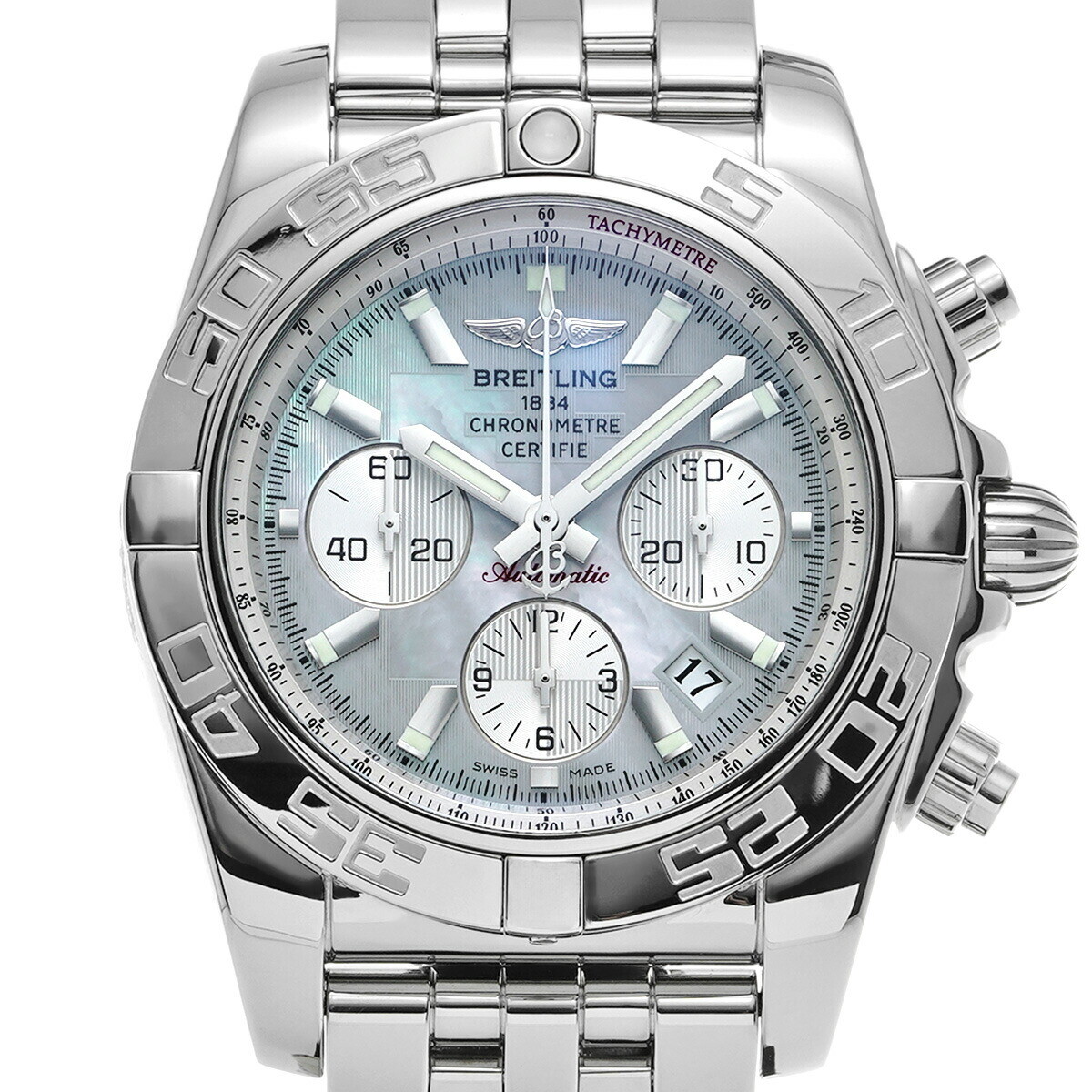 Breitling 1884 レザーケースセットコルトオーシャン44 Breitling Colt Chronometre Quartz Date Steel Men's Watch