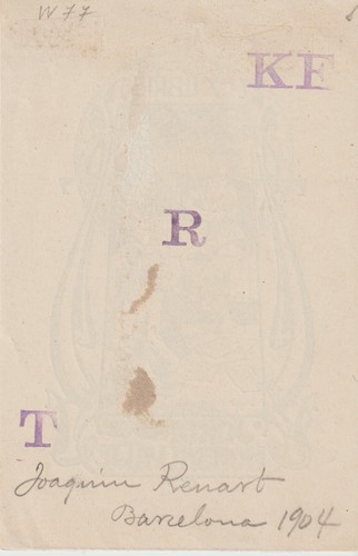 Original vintage Art Nouveau-Jugendstil exlibris by RENART I GARCIA JOAQUIM - Picture 2 of 2