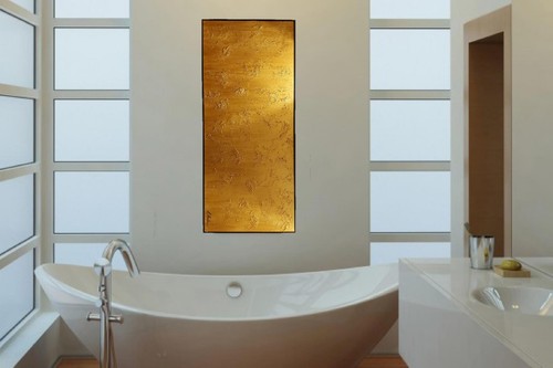 Kunstgalerie-moucha Gemälde Gold XXL 210x80 + Schattenfugenrahmen NEU - Picture 3 of 11