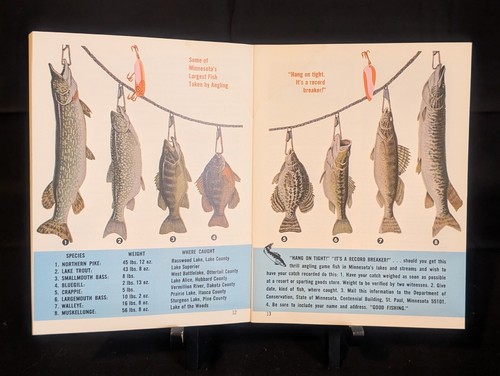 Vintage 1969 MN Minnesota Family FISHING GUIDE Art by LES KOUBA 31 pages 6"x4.5" - Picture 3 of 4