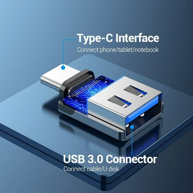 USB-C公头转USB 3.0 A母头适配器转换器USB C型安卓平板电脑手机 — 第 2/4 张图片