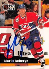 Mario Roberge autographed Hockey Card (Montreal Canadiens) 1991 Pro Set #415