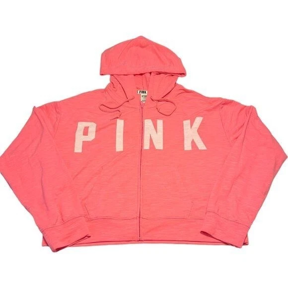 Pink drawstring hoodie discount