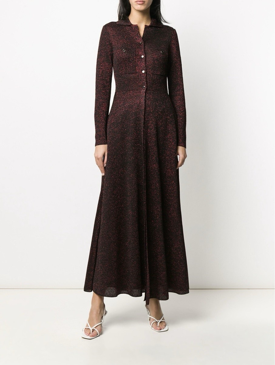 $2150 NEW MISSONI MAXI DRESS LONG COAT CARDIGAN SWEATER JACKET RED BLACK 40  4 | eBay