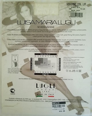 Collant Luisa Maria Lugli Viviane 40 Denari, Colore Bianco/crema, Taglia L, Design Raffinato