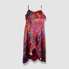 Adrianna Papell Women's Pink Floral Sweetheart Sleeveless Dress Size 14