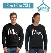 Pareja SUDADERA CUELLO REDONDO "Mr & Mrs" camisetas pareja AMOR super lindo
