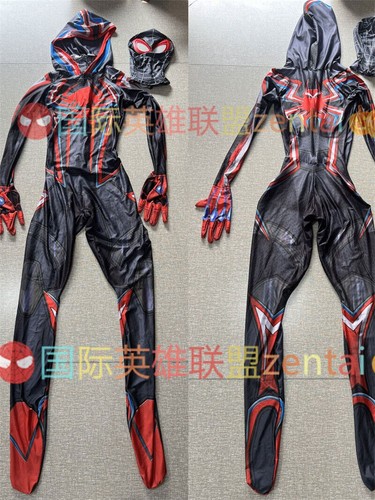 Tuta Cosplay Adulto/Bambino Spider-Man 2099 Costume Cosplay Body Zentai Halloween - Foto 4 di 5