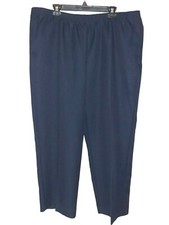 ALFRED DUNNER Plus Size 22W Pants Blue Elastic Waist