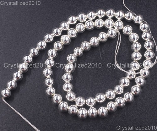 "Piedras preciosas de hematita natural cuentas redondas de plata AAA 2 mm 3 mm 4 mm 6 mm 8 mm 10 mm 16""" - Imagen 5 de 13