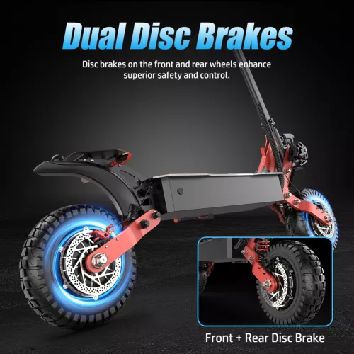1000W Dual Motor Adult Electric Scooter 11" Off Road Tires 48V 15Ah 35mph 40Mile - Picture 6 of 9