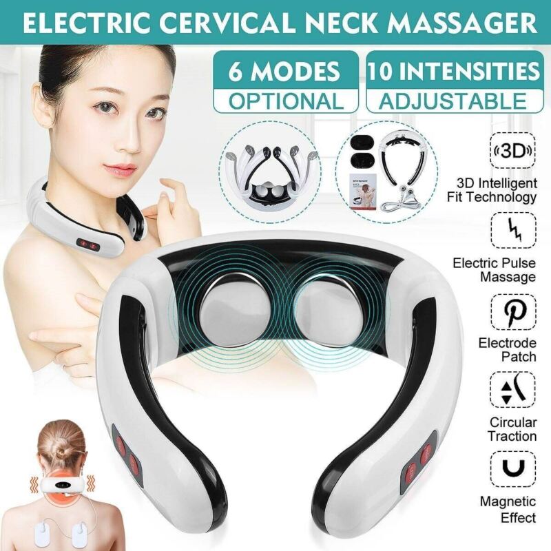 Electric Cervical Pulse Neck Massager Muscle Relax Massage Magnetic Therapy US Electric Cervical Pulse Neck Massager Muscle Relax Massage Magnetic Therapy US