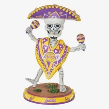 Los Angeles Lakers Calavera Glow In The Dark Bobblehead NBA Basketball