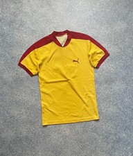 Vintage Puma 80s 70s Football Shirt Soccer Jersey Yellow Size S-M