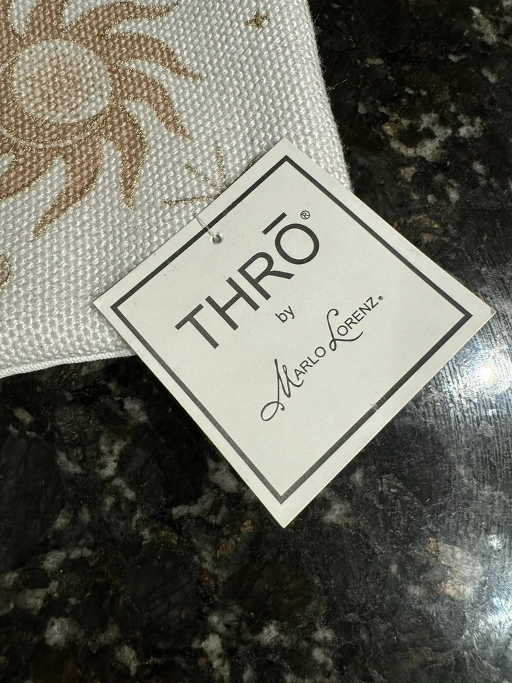 Thro by Marlo Lorenz White Celestial Stars Moon Throw Pillow Cover 12x20 NWT - Image 3 of 4