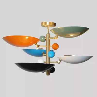 Brass Ceiling 3 Arms Light Sputnik Pendant Chandelier Light Fixture
