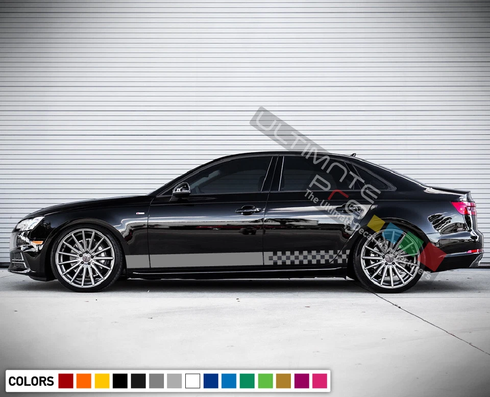 Sticker Decal Graphic Side Door Stripes for Audi A4 2014 2015 2016 2017 2018 rs4 - Image 2 of 4
