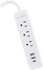 3 Ft Surge Protector Power Strip  3 AC Outlets with 3 USB Charging Ports