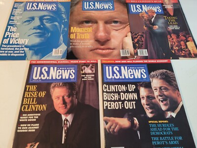 Lot of 5 Issues Of U.S. News & World Report w/ BILL CLINTON Covers (1990s)