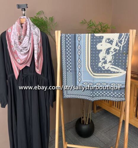 Sallys 100% Chiffon Silk Wrap Scarf Beach Sarong Paisley Saddle Print Shawl 43" - Picture 10 of 18