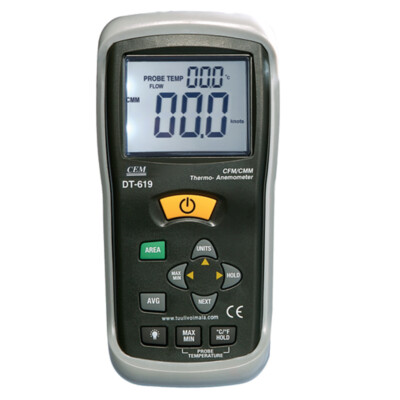 CEM DT-619 CFM/CMM Thermo-Anemometer with Built-in Non-contact IR Thermometer